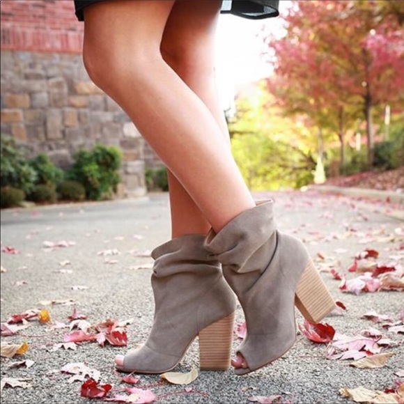 peep toe slouch booties